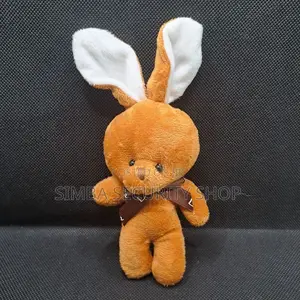Cute Rabbit Plush Keychain With Bowtie Soft Stuffed Orange Gift Ladies