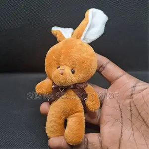 Cute Rabbit Plush Keychain With Bowtie Soft Stuffed Orange Gift Ladies