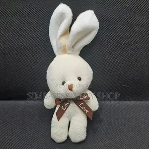 Plush 3d Rabbit Bunny Keychain Bags Gifts Keyholder Teddy Bear White
