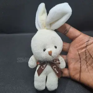 Plush 3d Rabbit Bunny Keychain Bags Gifts Keyholder Teddy Bear White