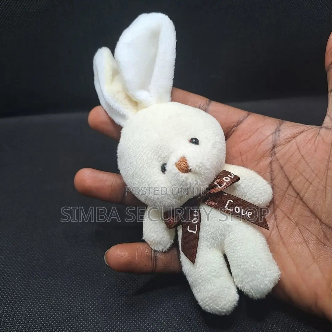 Plush 3d Rabbit Bunny Keychain Bags Gifts Keyholder Teddy Bear White