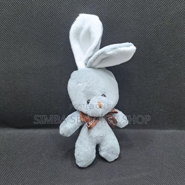 Rabbit Bunny Plush Key Chain Holder Ring Grey Gift Valentines Day Her - thumbnail 4