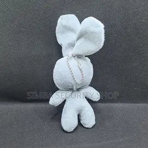 Rabbit Bunny Plush Key Chain Holder Ring Grey Gift Valentines Day Her