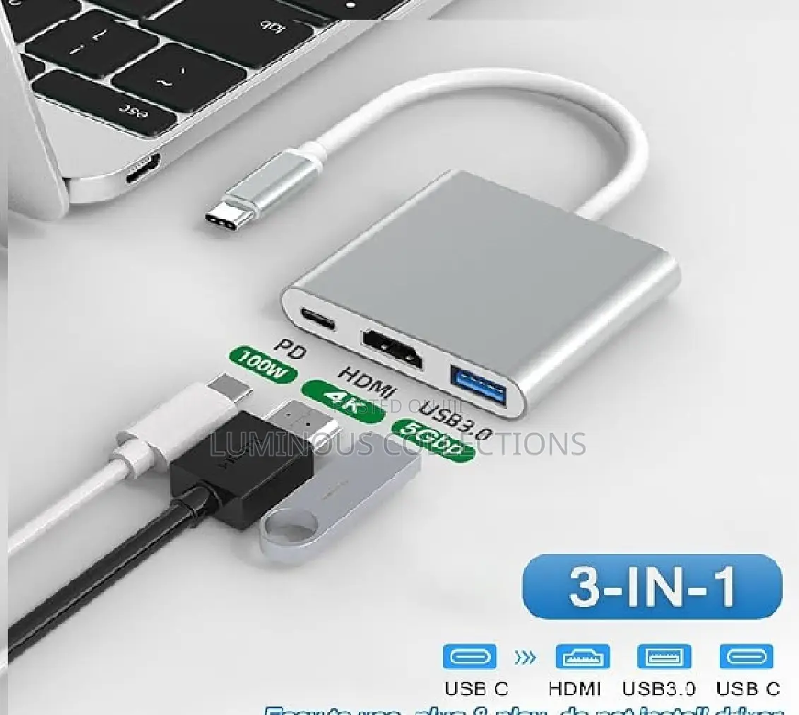Type C to Hdmi, Usb, Type C. High Speed Converter
