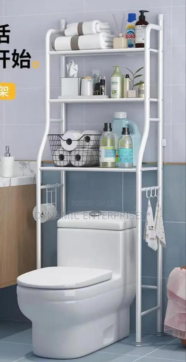 Metallic 3 Layer Over the Toilet Rack - main view