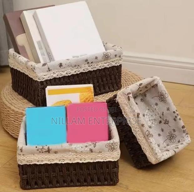 3 in 1 Hand Wooven Rattan Storage Baskets - thumbnail 7