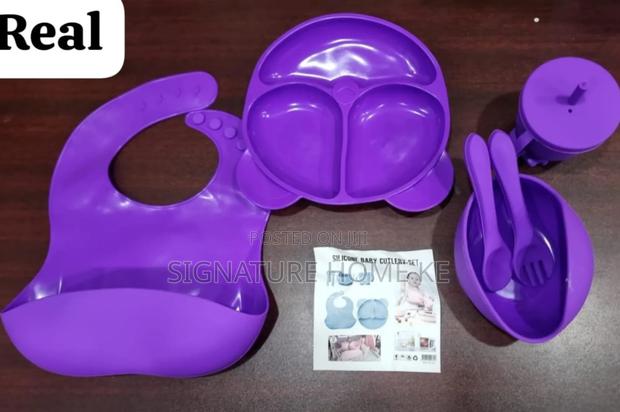 6pcs Silicone Baby Feeding Cutlery Set - main view