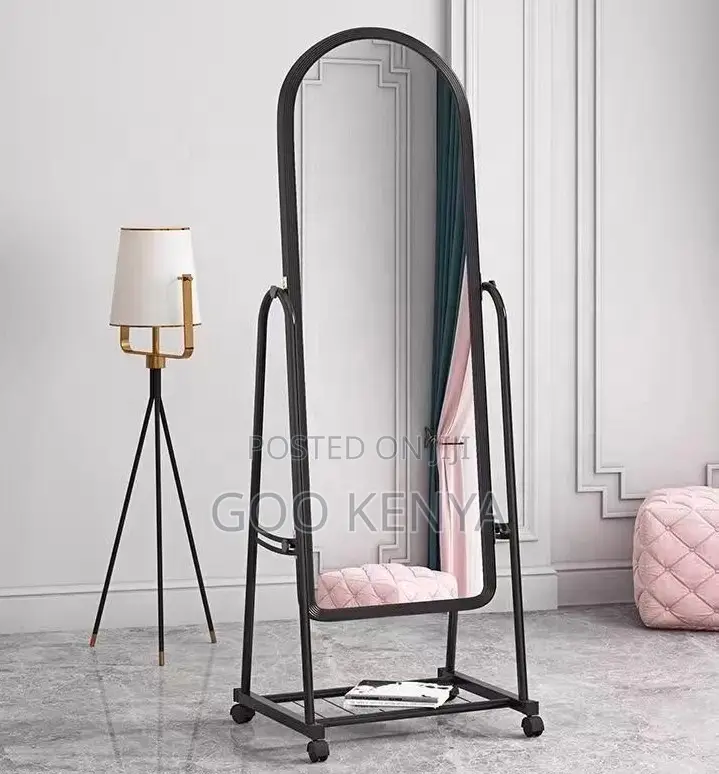 Home Mirror; Makeup Full-Length Mirror With Floor Standing Bracket