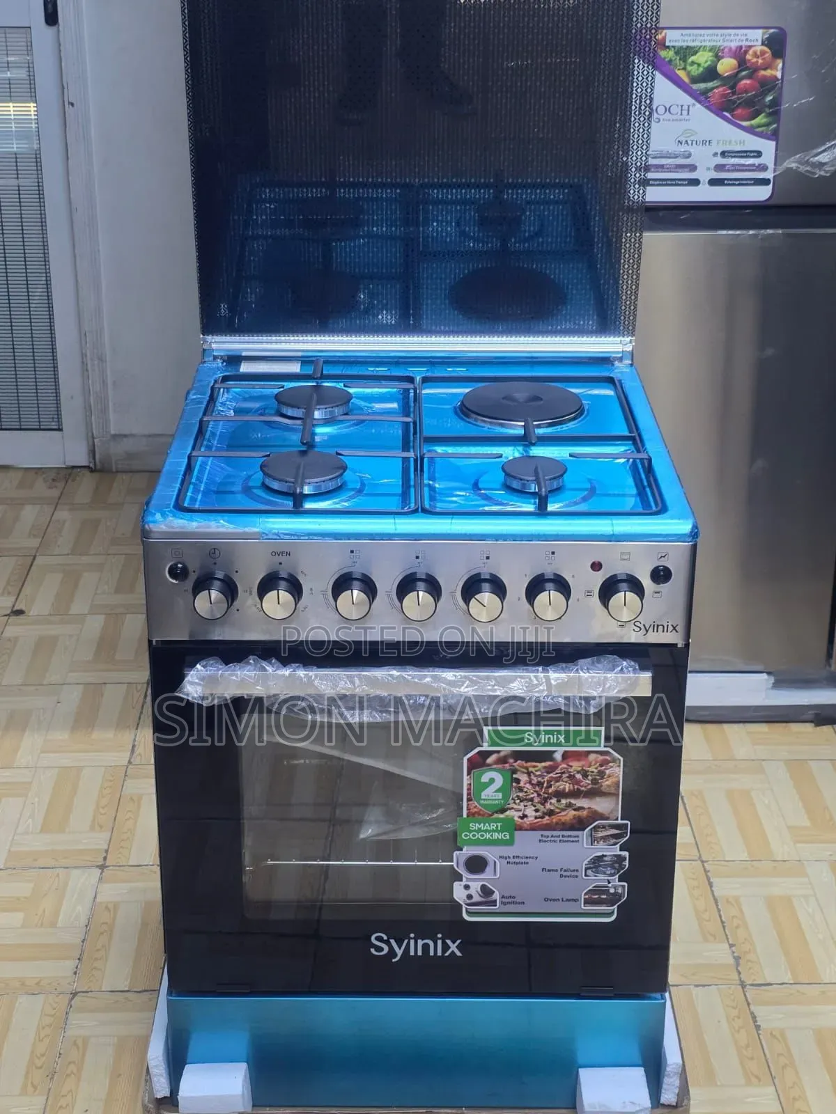 Syinix Classy Stainless 60 by 60 3gas 1electric Cooker