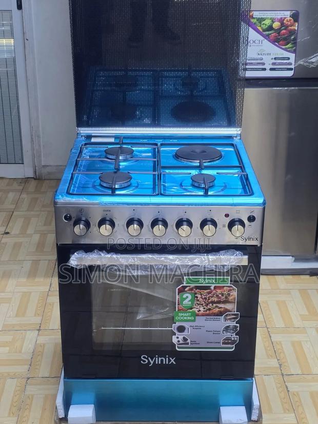 Syinix Classy Stainless 60 by 60 3gas 1electric Cooker