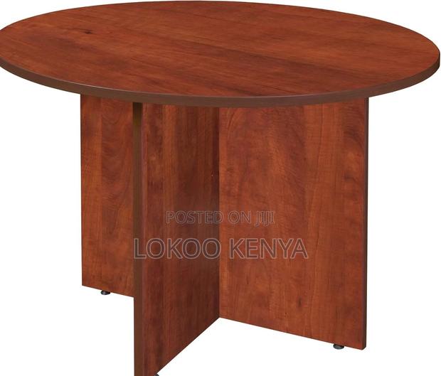 Dining Table; Wooden Round Multipurpose Perfect Office Table - thumbnail 2