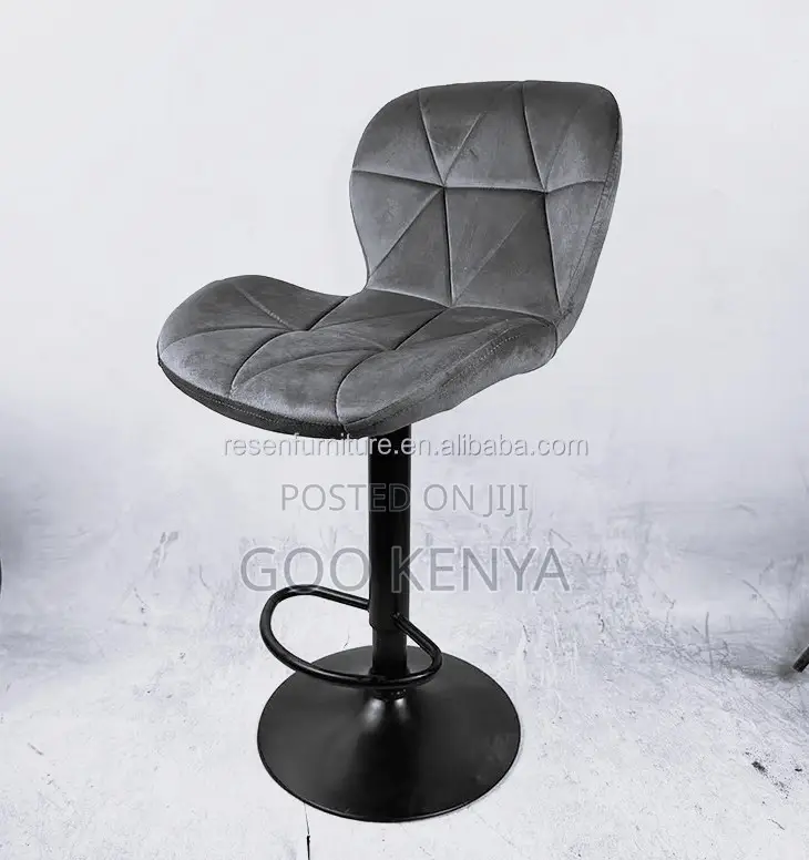 Home Stool; Chrome Base Leather Bar Chair –High-End Adjustable Seating