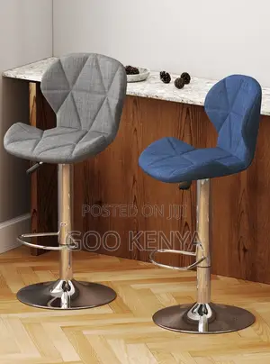 Home Stool; Chrome Base Leather Bar Chair –High-End Adjustable Seating
