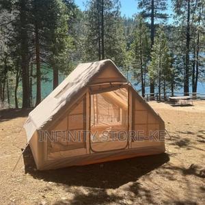 4_6ppl Inflatable Canvas Camping Tent Spacious Family Size + Free Pump - main view