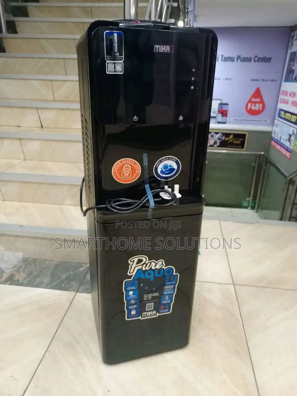 Mika Hot Cold, Black Free Standing Water Dispenser