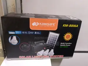 Solar Rechargeable Lighting System With 3 Bulbs and Solar Panel