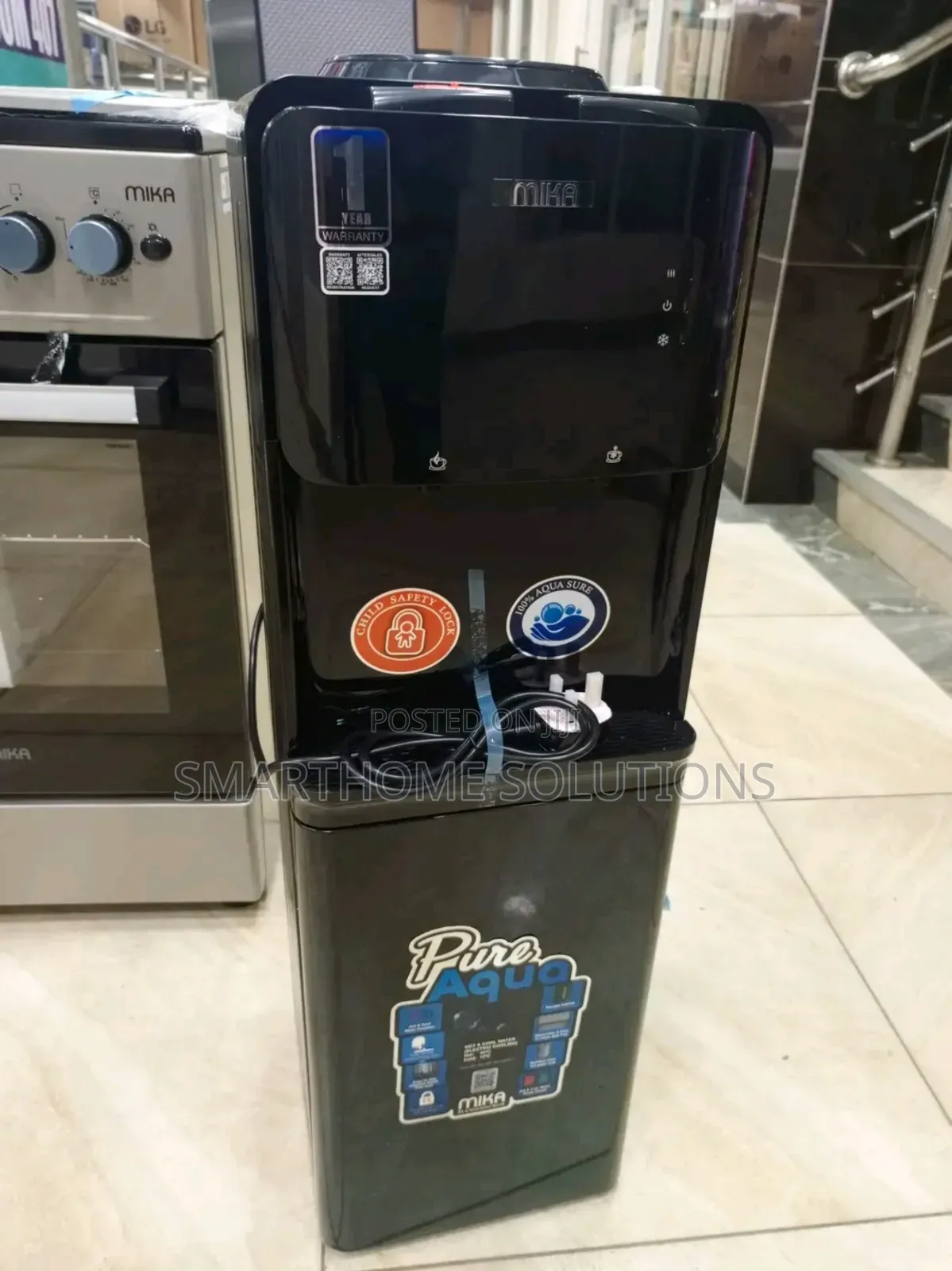 Mika Water Dispenser Hot Cold Black Child Lock