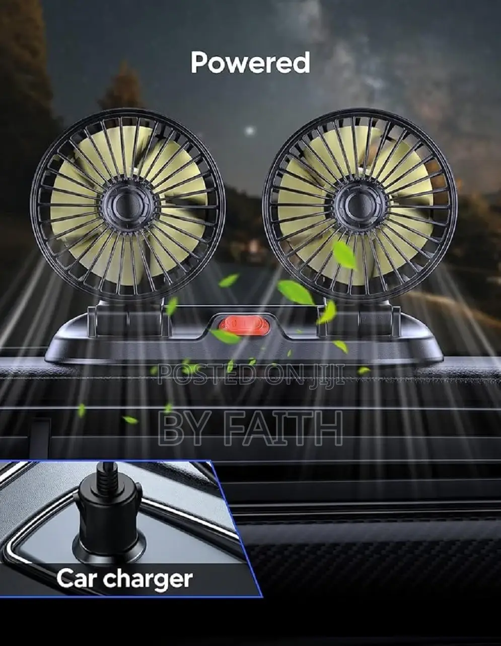 Powerful Dashboard Electric Dual Car Fan