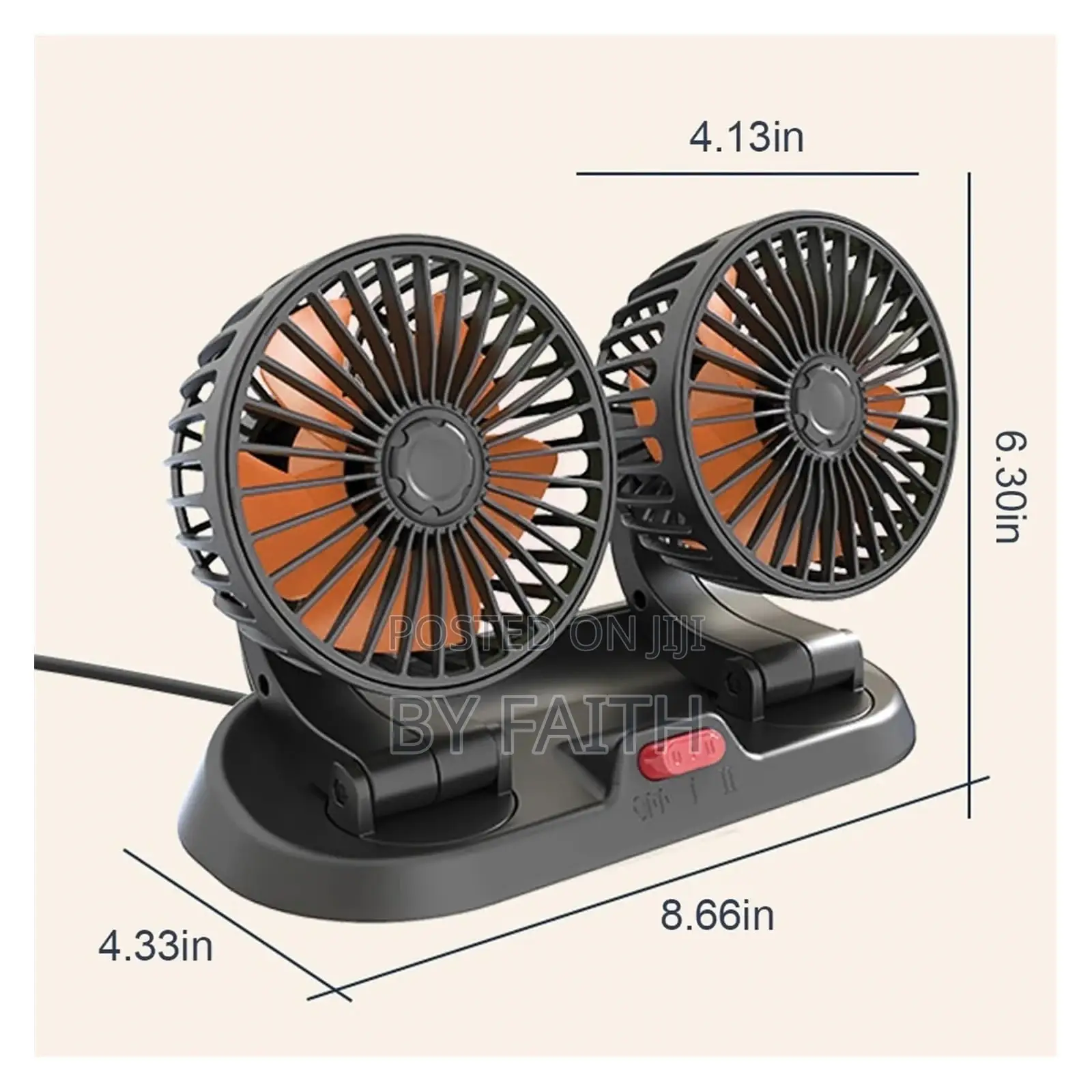 Universal Mini Auto Cooling Rotatable Car Fan