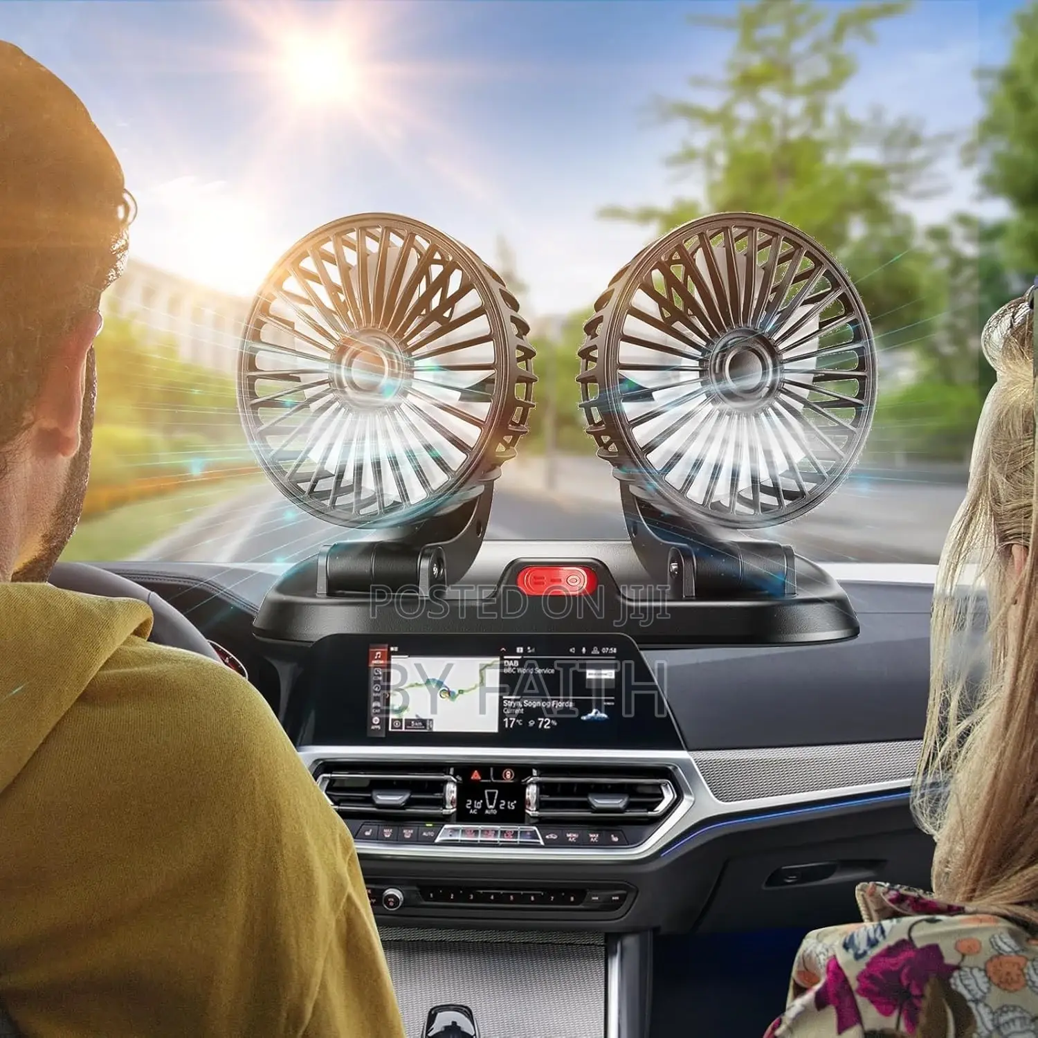 Mini Auto Cooling Roratable Car Fans 3 Speeds