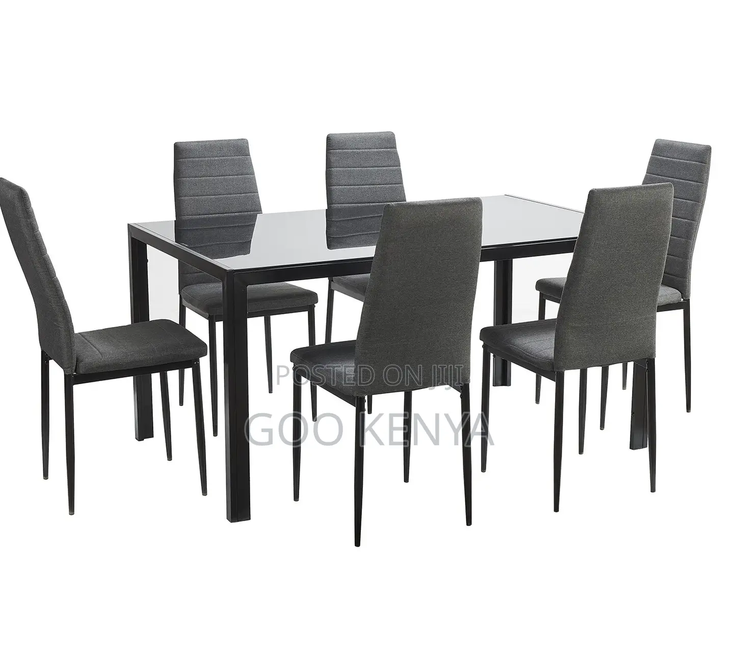 Home Dining Set; Glass Top Kitchen Dining Table With 6 Leather Chairs