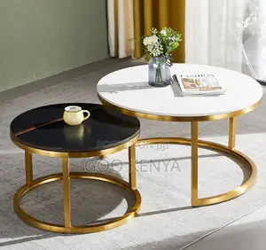 Home Table; Minimalist Marble Top Coffee Table Set for Living Room