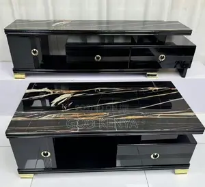 Home Tv Table Set; Matching Tables for Tv and Coffee Use With Drawers