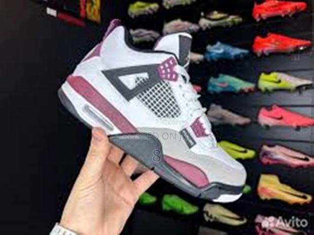Jordan 4 Retro Look Sneakers – Fresh White Burgundy