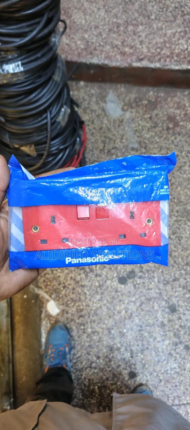 Red Coloured Panasonic Twin Socket - thumbnail 2