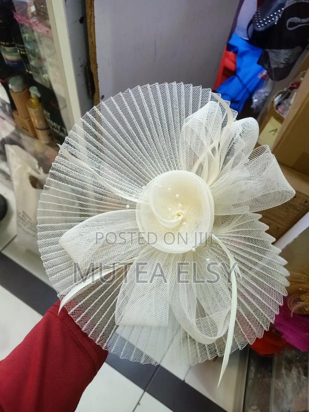 Cream Wide Raced Fascinators