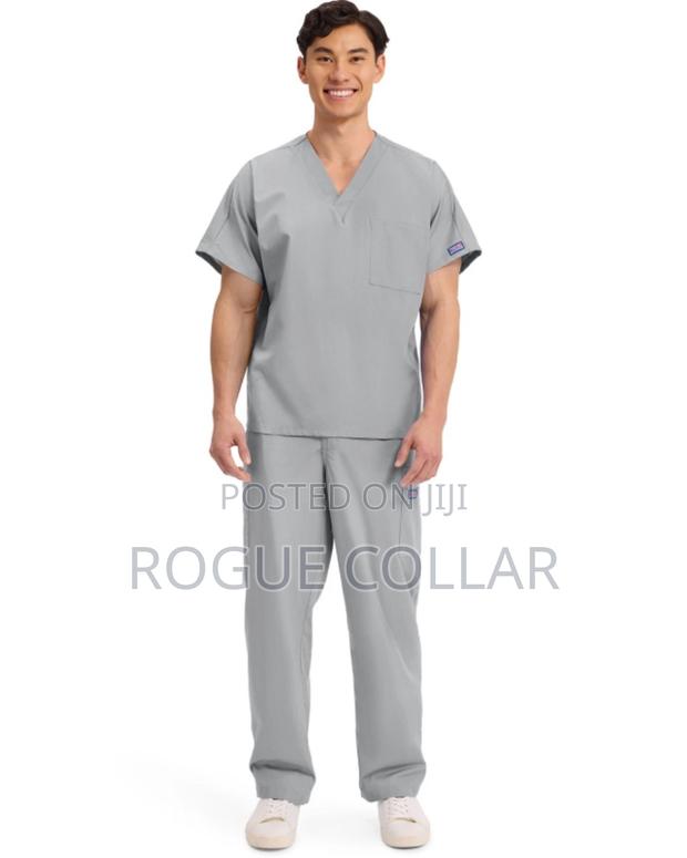 Unisex v Neck Medical Scrubs (Cherokee) - Light Gray