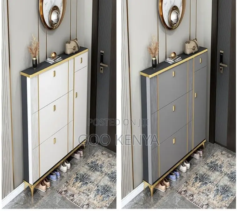 Home Shoe Rack; Home Entryway Shoe Storage With Flipping Doors