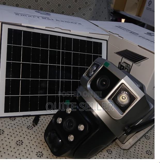 Camera, Solar Powered 4g Dual Lens 4mp Security Camera Outdoor- - main view