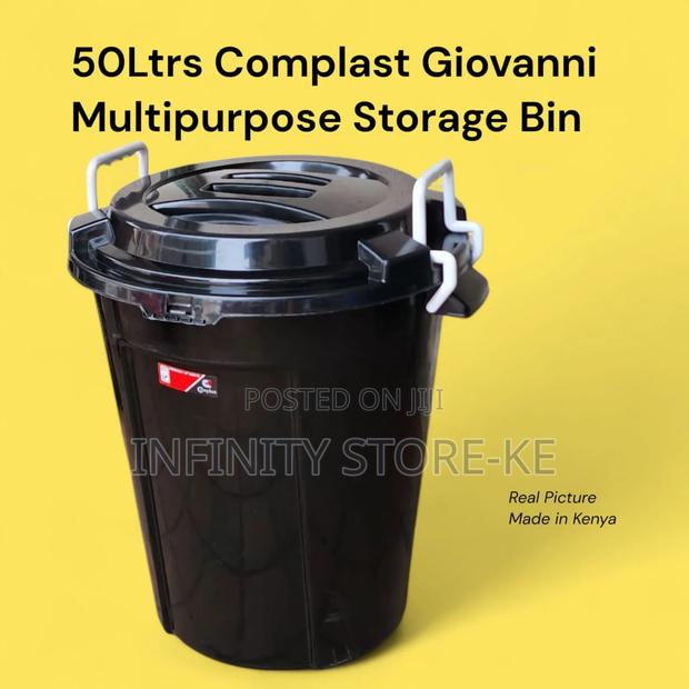 50ltrs Multi-Purpose Dustbin With Handles Storage Bin - thumbnail 2