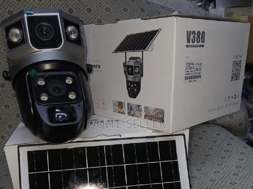 4g Solar Dual Lens Camera , Pir Solar Floodlight Camera