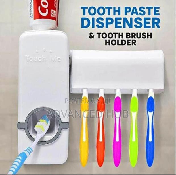 Wall Mounted Toothpaste Dispenser With Toothbrush Holder - main view