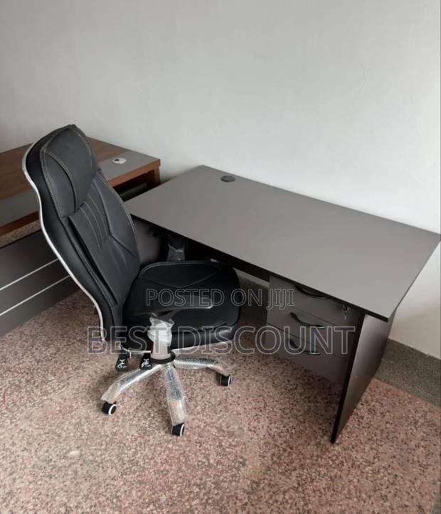 Gray Office Desk and Chair.