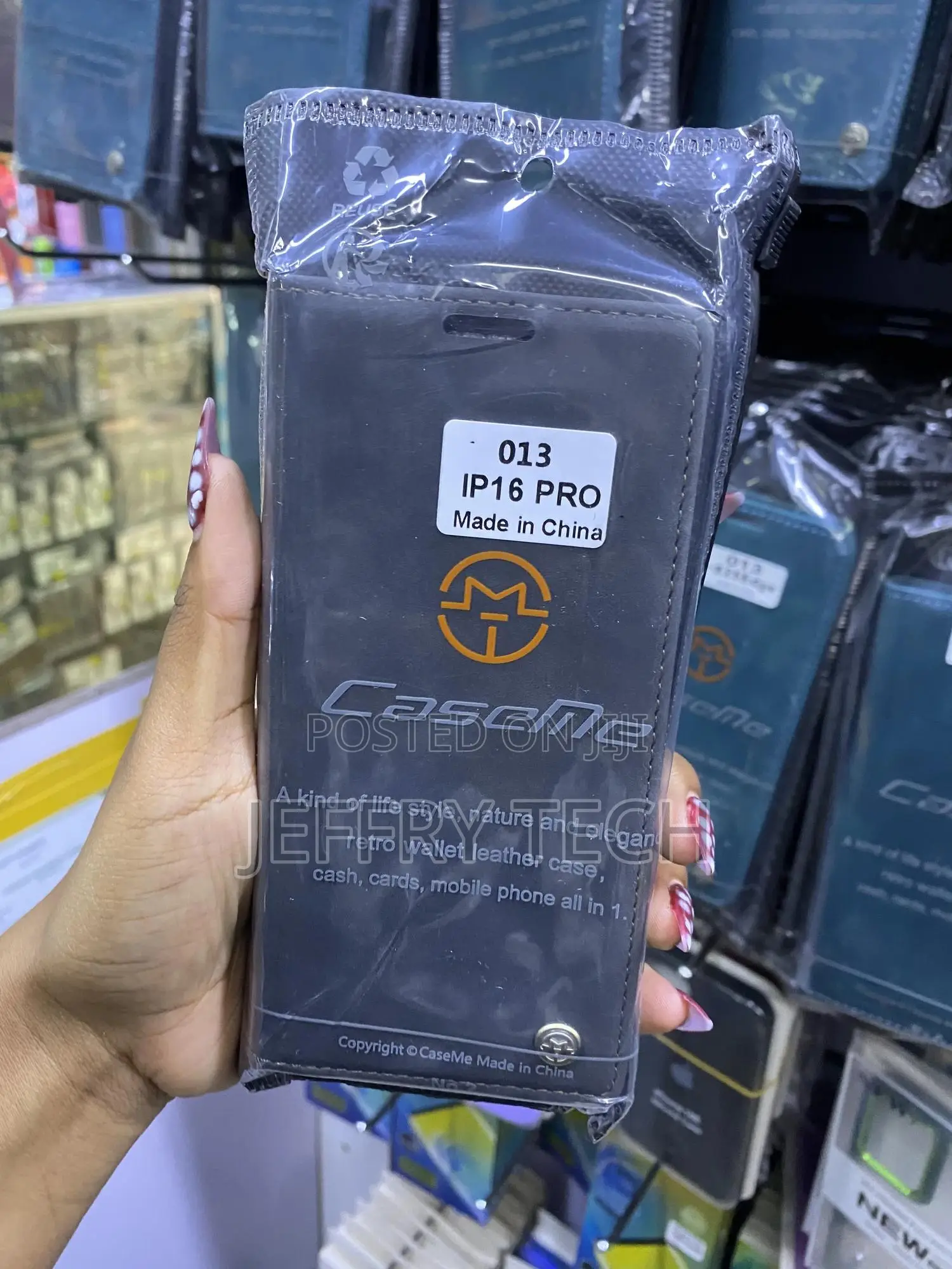Cosmok iPhone 16 Pro Leather Flip Casme Case With Card Slots