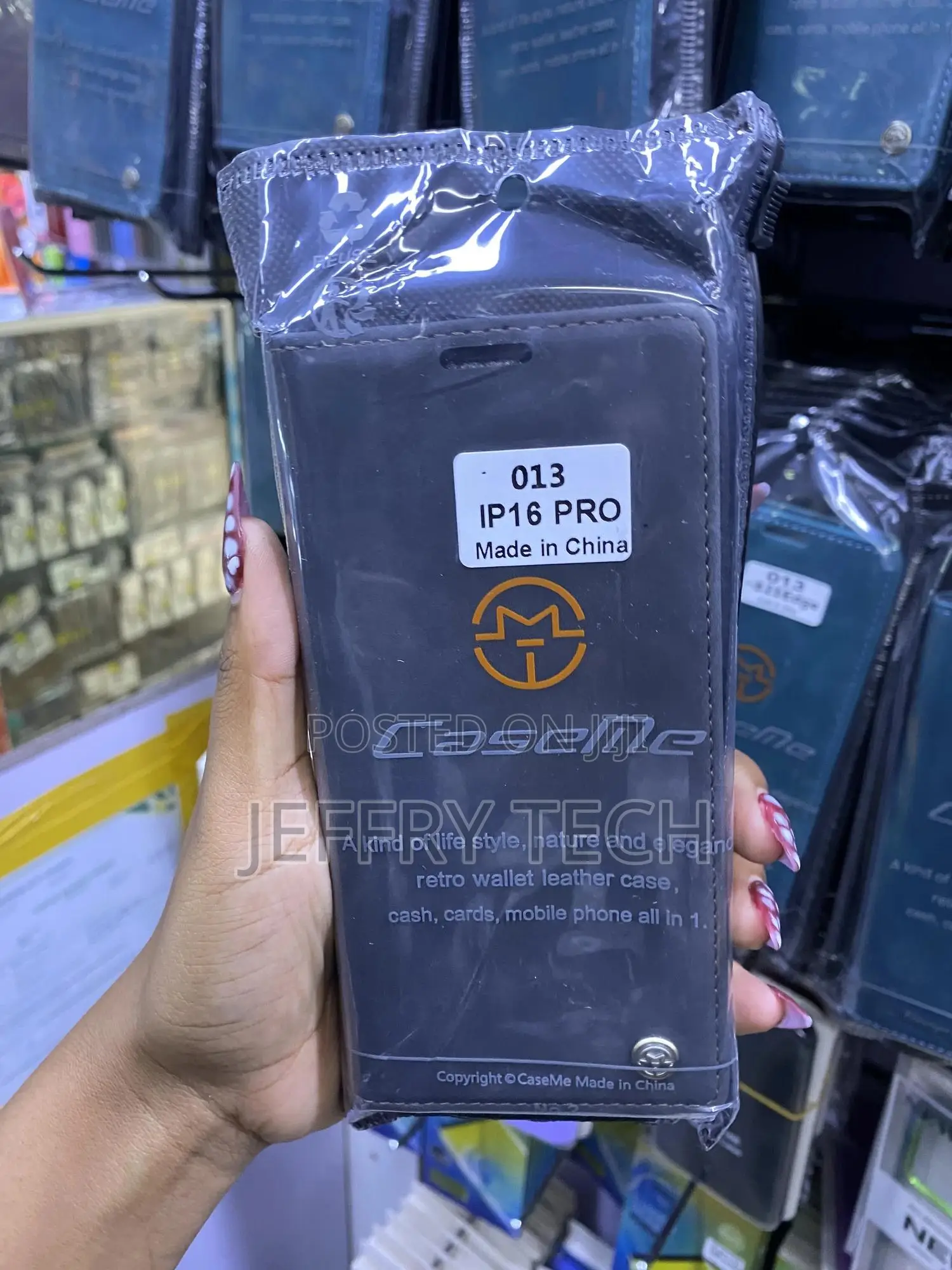 Cosmok iPhone 16 Pro Leather Flip Casme Case With Card Slots