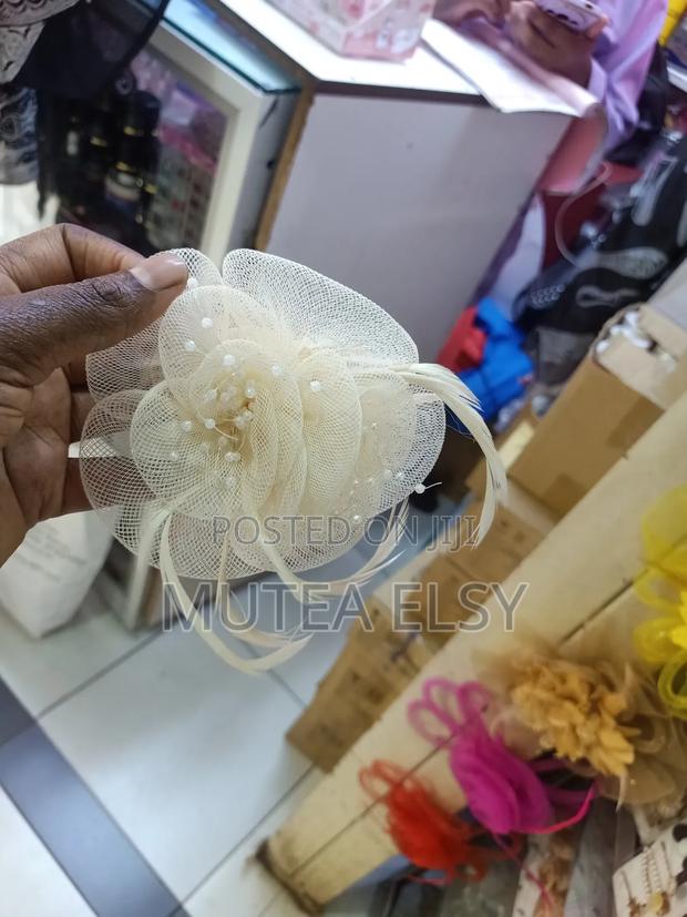 Cream Micro Mini Fascinators - main view