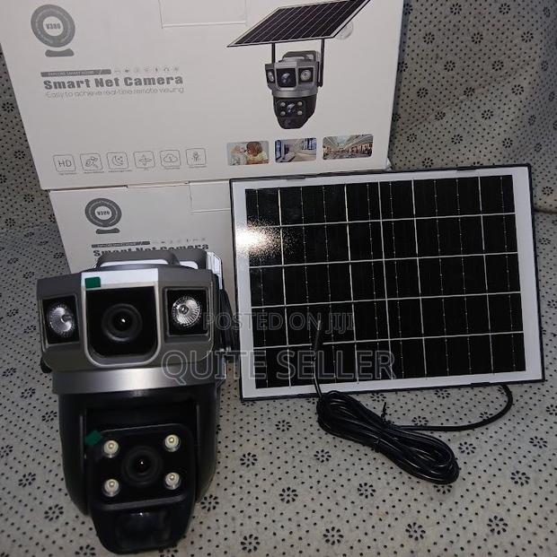 Dual Lens Solar 4g Outdoor PTZ Cam With Flood Light and Siren Alarm.