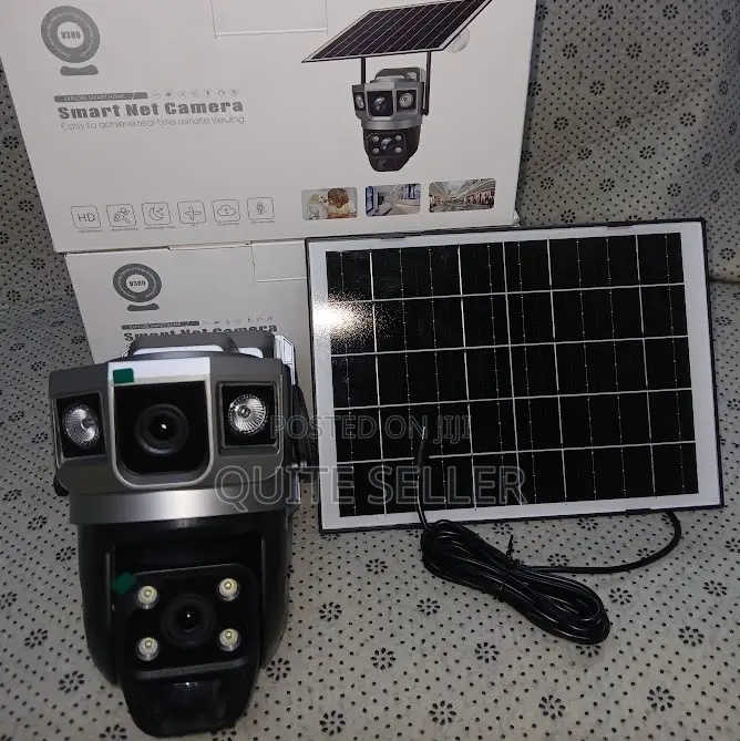 Dual Lens Solar 4g Outdoor PTZ Cam With Flood Light and Siren Alarm.