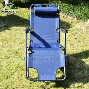 Reclining Camping Chair Adjustable Folding Camping Lounge Deck Chair
