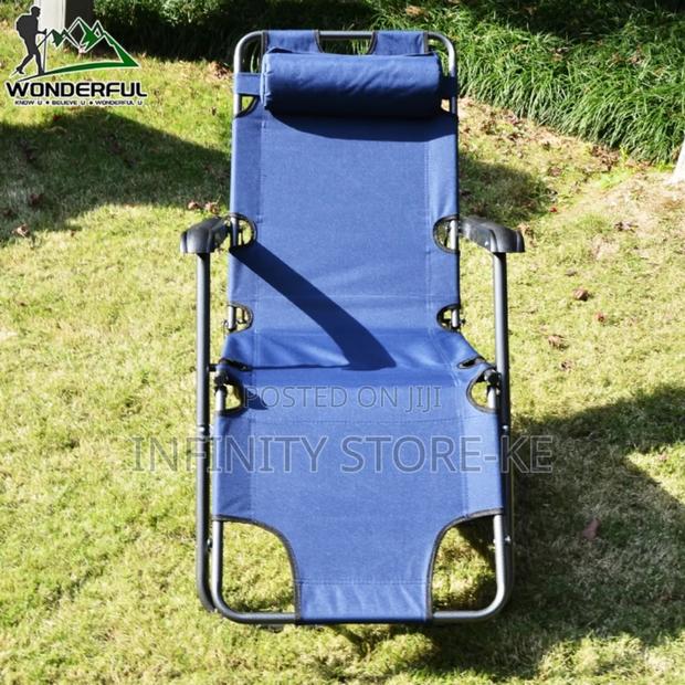 Reclining Camping Chair Adjustable Folding Camping Lounge Deck Chair - main view