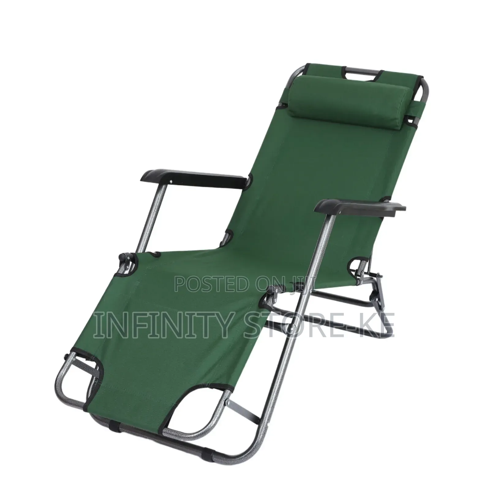 2in1 Reclining Foldable Lounge Camping Chair With Footrest