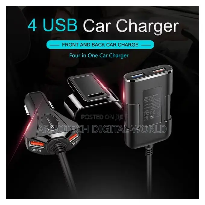 Qc3.0 Front and Rear Seat Car Charger 40w 8a Fast Charger