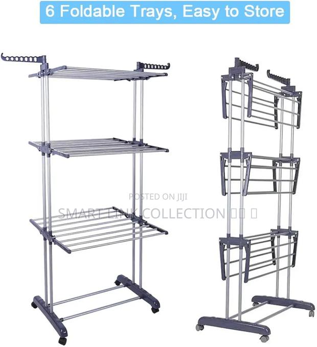 Multifunctional Adjustable Metal Clothe Rack - thumbnail 2