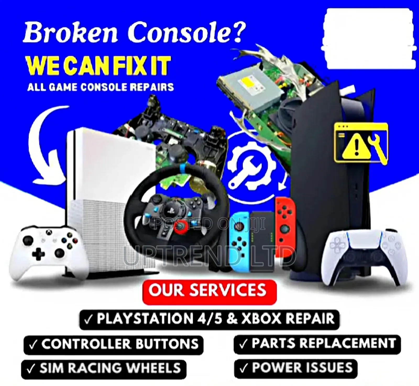 Broken Console We Can Fir Ps5 ,Ps4 and Xbox Consoles Repairs