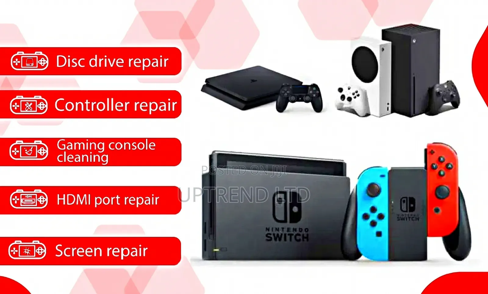 Same Day Ps5 ,Ps4 ,Ps3 Xbox and Nintendo Professional Repair