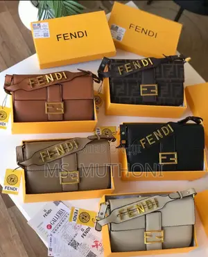 Fendi Medium Baguette Bag With Gold Hardware.